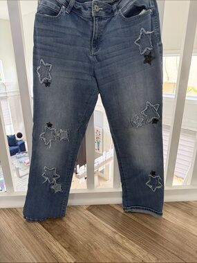 Women's inc Star Appliqué Blue Jeans boyfriend regular fit